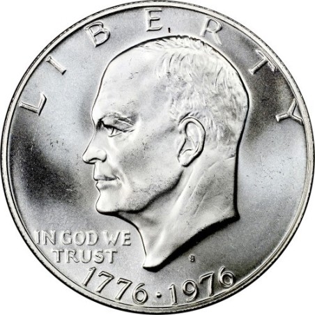 @MUESCA@ ESTADOS UNIDOS 1 DOLAR 1976 S EISENHOWER BICENTENNIAL 1776 KM.206A MONEDA DE PLATA SC USA 1 Dollar