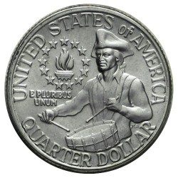 ESTADOS UNIDOS 1/4 DOLAR 1976 S WASHINGTON BICENTENARIO 1776 KM.204A MONEDA DE PLATA SC USA silver Quarter