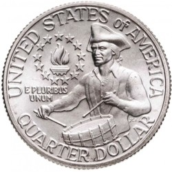 ESTADOS UNIDOS 1/4 DOLAR 1976 S WASHINGTON BICENTENARIO 1776 KM.204A MONEDA DE PLATA SC USA silver Quarter