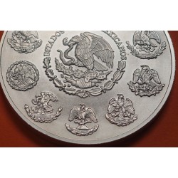 1ª AÑO DE EMISIÓN @RARA@ MEXICO 2 ONZAS 1996 ANGEL LIBERTAD MONEDA DE PLATA PURA 999 SC silver coin OZ OUNCE