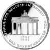 @PROOF - CÁPSULA@ ALEMANIA 10 MARCOS 1991 A PUERTA BRADENBURGO KM.177 MONEDA DE PLATA German silver