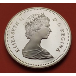 CANADA 1 DOLAR 1982 CABEZA DE BUFFALO ISABEL II KM.133 MONEDA DE PLATA PROOFLIKE silver 1 Dollar