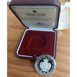 * 2 monedas * SAN MARINO 5 EUROS + 10 EUROS 2012 AMERICO VESPUCCIO y ALIGI SASSU PLATA PROOF ESTUCHE