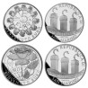 * 2 monedas * SAN MARINO 5 EUROS 2002  + 10 EUROS 2002 BIENVENIDO AL EURO PLATA PROOF ESTUCHE