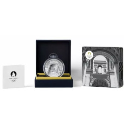 * MUY RARA * FRANCIA 10 EUROS 2024 ARCO DEL TRIUNFO Serie HERITAGE MONEDA DE PLATA ESTUCHE PROOF