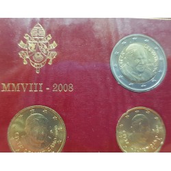 VATICANO CARTERA OFICIAL EUROS 2008 BU SET PAPA BENEDICTO XVI 1+2+5+10+20+50 CENTIMOS 1 EURO + 2 EUROS 2008 SC Divisionale