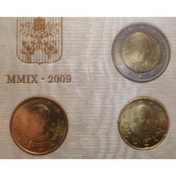 VATICANO CARTERA OFICIAL EUROS 2009 BU SET PAPA BENEDICTO XVI 1+2+5+10+20+50 CENTIMOS 1 EURO + 2 EUROS 2009 SC Divisionale