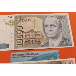 * 2 billetes MUY BONITOS * España 5000 PESETAS 1992 CRISTOBAL COLON + 10000 PESETAS 1992 JUAN CARLOS I Pick 166 Spain P/2
