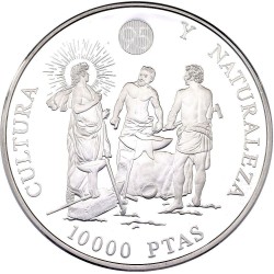 . @OFERTA@ ESPAÑA 10000 PESETAS 1995 VELAZQUEZ 2ª Serie CULTURA y NATURALEZA MONEDA de 5 ONZAS PLATA PURA