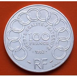 FRANCIA 100 FRANCOS 1992 JEAN MONNET KM.1120 MONEDA DE PLATA SC France 100 Francs silver @IMPERFECCIONES@ R/1