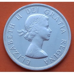 @ÚLTIMO AÑO DE ESTE BUSTO@ CANADA 1 DOLAR 1963 INDIOS EN CANOA - VOYAGEUR KM.54 MONEDA DE PLATA EBC $1 Dollar silver