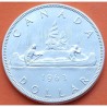 @ÚLTIMO AÑO DE ESTE BUSTO@ CANADA 1 DOLAR 1963 INDIOS EN CANOA - VOYAGEUR KM.54 MONEDA DE PLATA EBC $1 Dollar silver