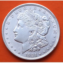 . ÚLTIMO AÑO DE FABRICACIÓN x ESTADOS UNIDOS 1 DOLAR 1921 MORGAN KM.110 MONEDA DE PLATA EBC USA $1 Dollar coin R/4