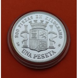0,40 ONZAS x MEDALLA FNMT HISTORIA DE LA PESETA ESPAÑA 1 PESETA 1869 DAMA GOBIERNO PROVISIONAL PLATA 13,50 gramos 925 milésimas