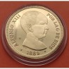0,40 ONZAS x MEDALLA FNMT HISTORIA DE LA PESETA ESPAÑA 20 PESETAS 1889 ALFONSO XIII PLATA BAÑO DE ORO 13,50 gramos 925 milésimas