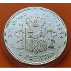 1,30 ONZAS x MEDALLA FNMT HISTORIA DE LA PESETA ESPAÑA 5 PESETAS 1892 * 18/92 PGM ALFONSO XII PLATA 44 gramos 925 milésimas