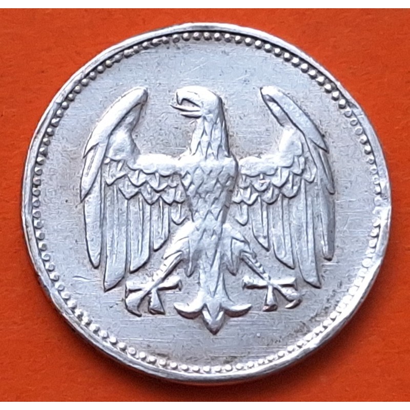 ALEMANIA 1 MARCO 1924 G ÁGUILA - República del WEIMAR KM.42 MONEDA DE PLATA MBC Germany 1 Mark