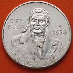 MEXICO 100 PESOS 1978 JOSE MORELOS KM.483.2 MONEDA DE PLATA MBC + Imperfecciones Mejico 0,46 ONZAS R/2