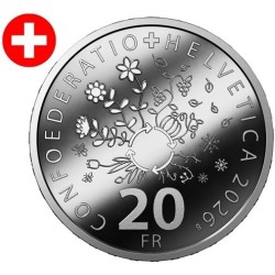 * 1/8 NOVIEMBRE Envío * SUIZA 20 FRANCOS 2026 B EL VERANO Serie 4 SEASONS MONEDA DE PLATA Switzerland