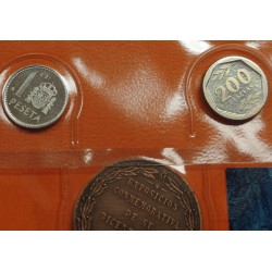 * 8 MONEDAS FNMT España 500 PESETAS 1987 PRUEBAS PLATA ACERO + 1 y 200 PESETAS E87 E-87 + MEDALLA BICENTENARIO DE CARLOS III 198