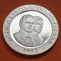 . 1 MONEDA + CÁPSULA x España 200 PESETAS 1992 ESTATUA DE LA CIBELES PLATA PROOF NO ESTUCHE FNMT