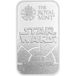 **AGOTADO** INGLATERRA DARK SIDE Lingote DARTH VADER STAR WARS JEDI 1 ONZA 2025 PLATA 999.9 ROYAL MINT