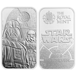 **AGOTADO** INGLATERRA DARK SIDE Lingote DARTH VADER STAR WARS JEDI 1 ONZA 2025 PLATA 999.9 ROYAL MINT