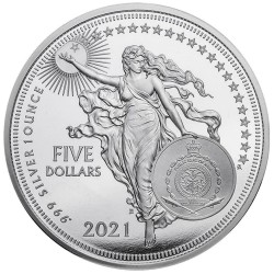 ** RARA ** NIUE 5 DOLARES 2021 LEONARDO DA VINCI Serie ICONS OF INSPIRATION 2ª MONEDA DE PLATA OZ ONZA