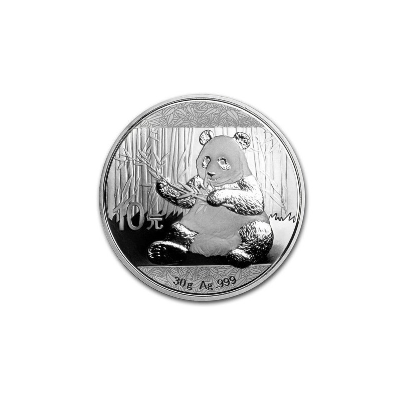 CHINA 10 YUAN 2017 OSO PANDA CON BAMBU y PAGODA MONEDA DE PLATA @RARA@ Cápsula SILVER 30 Grs. 1 ONZA Oz Ounce