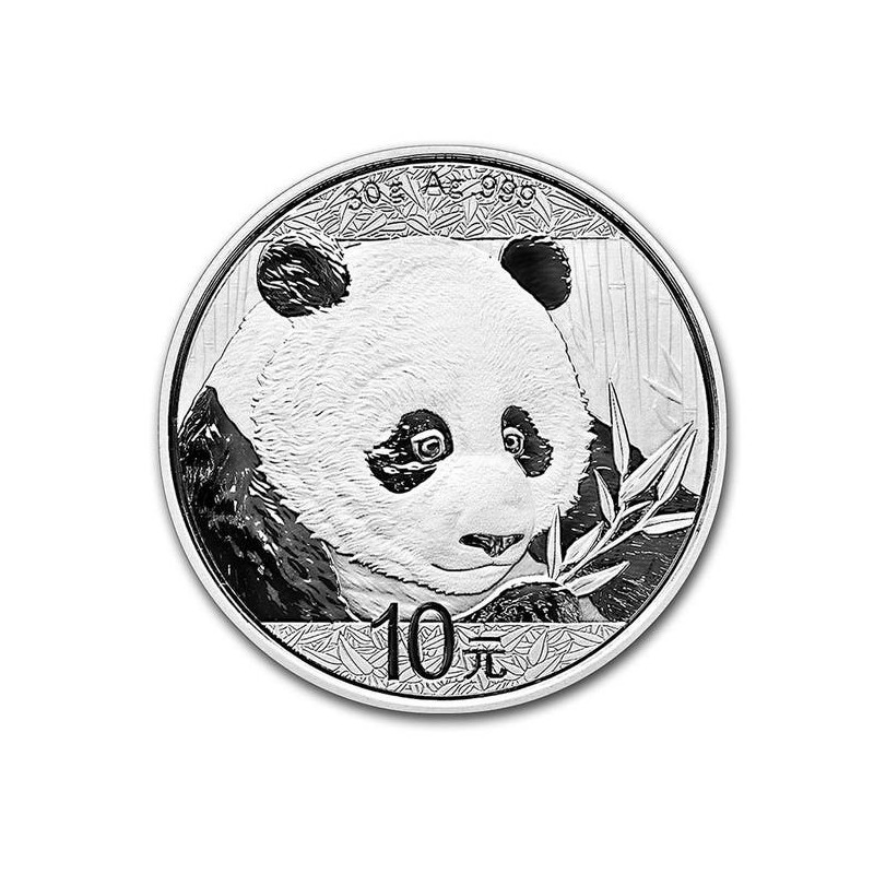 CHINA 10 YUAN 2018 OSO PANDA y PAGODA MONEDA DE PLATA Cápsula SILVER 30 Grs. 1 ONZA Oz Ounce