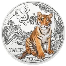 @AGOTADA y RARA@ AUSTRIA 3 EUROS 2017 TIGRE MONEDA DE NICKEL SC @SE ILUMINA EN LA NOCHE@ Österreich Tiger Tier Euro Coin