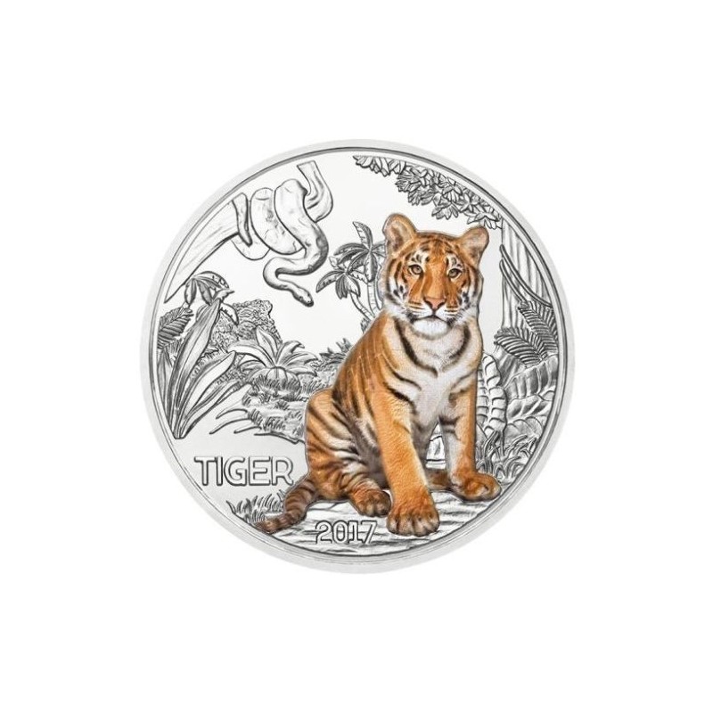 @AGOTADA y RARA@ AUSTRIA 3 EUROS 2017 TIGRE MONEDA DE NICKEL SC @SE ILUMINA EN LA NOCHE@ Österreich Tiger Tier Euro Coin