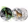 AUSTRIA 3 EUROS 2017 LOBO @ESCASA@ MONEDA DE NICKEL A COLORES SC @SE ILUMINA EN LA NOCHE@ Österreich WOLF