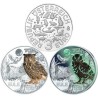 @RARA@ AUSTRIA 3 EUROS 2018 BUHO MONEDA DE NICKEL A COLORES SC @SE ILUMINA EN LA NOCHE@ Österreich EULE 3 Euro Coin