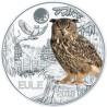 @RARA@ AUSTRIA 3 EUROS 2018 BUHO MONEDA DE NICKEL A COLORES SC @SE ILUMINA EN LA NOCHE@ Österreich EULE 3 Euro Coin