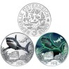 . AUSTRIA 3 EUROS 2018 TIBURON MONEDA DE NICKEL A COLORES SC @SE ILUMINA EN LA NOCHE@ Österreich HAI SHARK 3 Euro