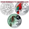 AUSTRIA 3 EUROS 2018 PAPAGAYO @ESCASA@ MONEDA DE NICKEL A COLORES SC @SE ILUMINA EN LA NOCHE@ Österreich PAPAGEI Coin