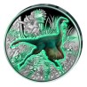 . 12ª moneda x AUSTRIA 3 EUROS 2022 ORNITHOMIMUS VELOX Serie DINOSAURIOS NICKEL SC COLORES SE ILUMINA EN LA NOCHE Österreich