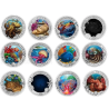 ** Lote 12 MONEDAS ** AUSTRIA 3 EUROS 2022 a 2025 Serie VIDA MARINA COLORES NICKEL SC Österreich