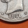 @ERROR SIN PUNTO@ ESPAÑA 5 PESETAS 1871 * 18 71 SDM AMADEO I DE SABOYA MONEDA DE PLATA (DURO) Spain silver KM.666