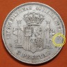 @ERROR SIN PUNTO@ ESPAÑA 5 PESETAS 1871 * 18 71 SDM AMADEO I DE SABOYA MONEDA DE PLATA (DURO) Spain silver KM.666