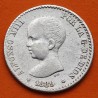 @ESCASA@ ESPAÑA Rey ALFONSO XIII 50 CENTIMOS 1889 * 8 9 MPM Tipo PELON KM.690 MONEDA DE PLATA Spain silver R/3