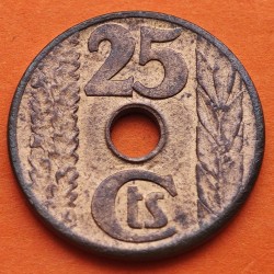ESPAÑA 25 CENTIMOS 1938 LIBRO y CADENAS REPUBLICA ESPAÑOLA KM.757 MONEDA DE COBRE EBC Spain R/2