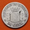 ESPAÑA Gobierno Provisional 50 CENTIMOS 1869 * -/9 SNM DAMA TUMBADA KM.659 MONEDA DE PLATA @ESCASA@ R/4