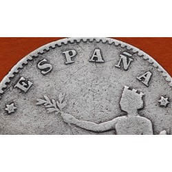 ESPAÑA Gobierno Provisional 50 CENTIMOS 1869 * -/9 SNM DAMA TUMBADA KM.659 MONEDA DE PLATA @ESCASA@ R/4