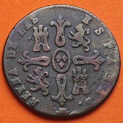 ESPAÑA Reina ISABEL II 8 MARAVEDIES 1846 Ceca de SEGOVIA KM.531.3 MONEDA DE COBRE Spain 8 Maravedis R/3