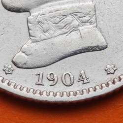 ESPAÑA Rey ALFONSO XIII 1 PESETA 1904 * 19 04 SMV tipo CADETE KM.721 MONEDA DE PLATA MBC Spain R/1