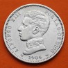 ESPAÑA Rey ALFONSO XIII 1 PESETA 1904 * 19 04 SMV tipo CADETE KM.721 MONEDA DE PLATA MBC Spain R/1