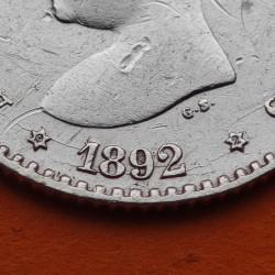 ESPAÑA Rey ALFONSO XIII 50 CENTIMOS 1892 * 9 2 PGM Tipo PELON KM.690 MONEDA DE PLATA MBC- Spain silver R/2