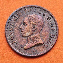 ESPAÑA Rey ALFONSO XIII 1 CENTIMO 1912 * 2 PCV REY y ESCUDO KM.731 MONEDA DE BRONCE MBC+ Spain R/1